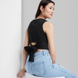 Women’s Tie Back Crewneck Sweater Tank Top Wild Fable